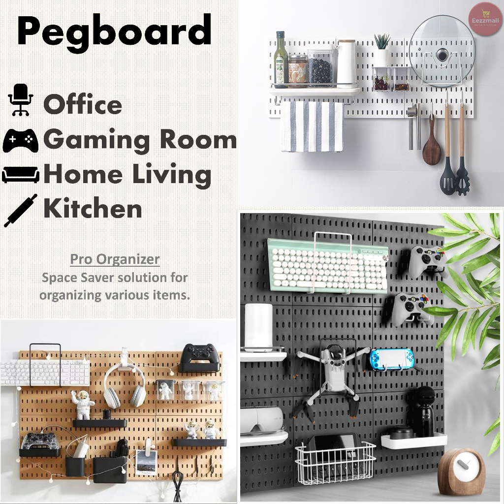 PEGBOARD Storage Organizer Pro Rack Organizer Box & Shelf Hanging Hook