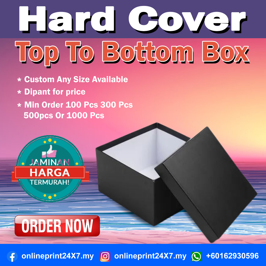 top to bottom box Hard Cover Printing Premium Best Box Custom Size Folding Box Spcial
