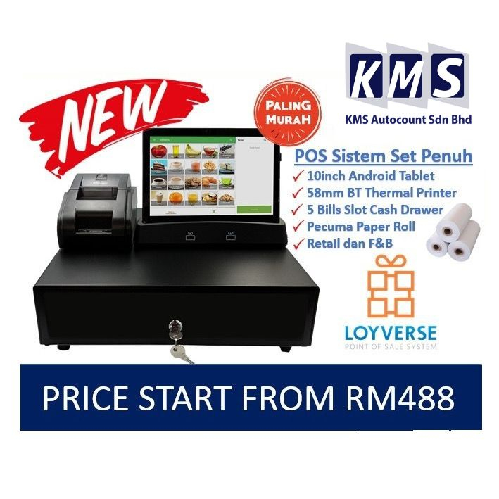 (SET BARU) Mesin Cashier Loyverse Cloud Pos System Cash Register