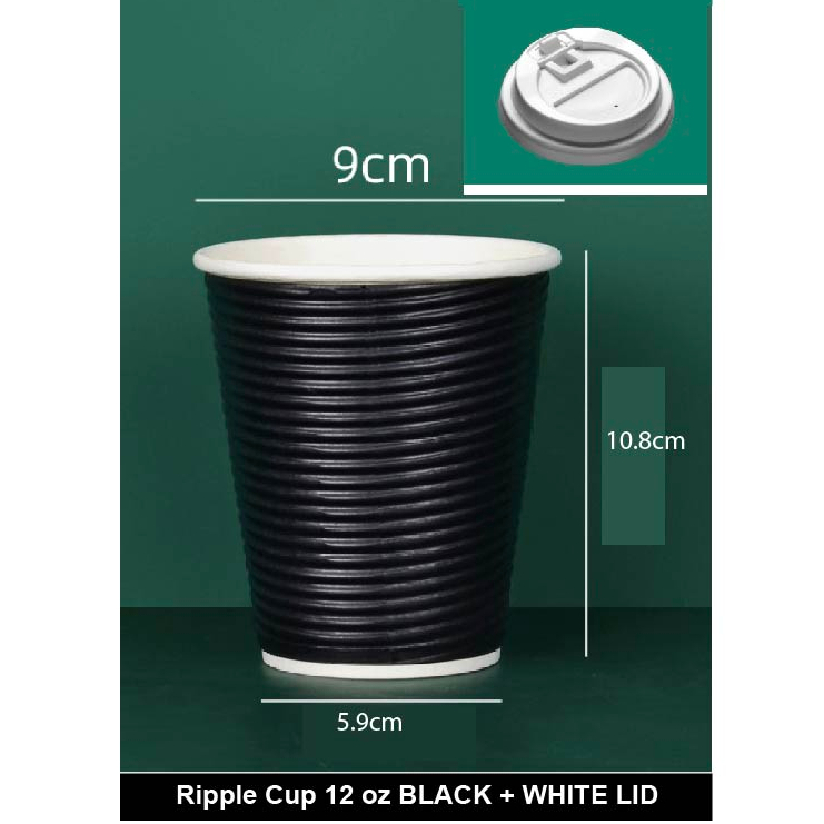 (READY STOCK)Ripple-Wall Take Away Paper Cup/Paper Hot Cup With Lid ...