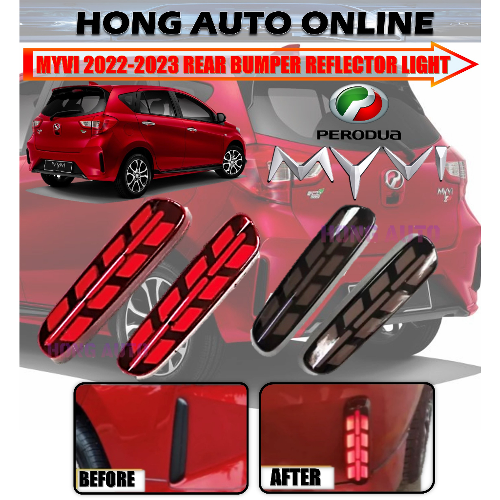Perodua MYVI 2022 New Latest Rear Bumper Reflector with Runing Light ...