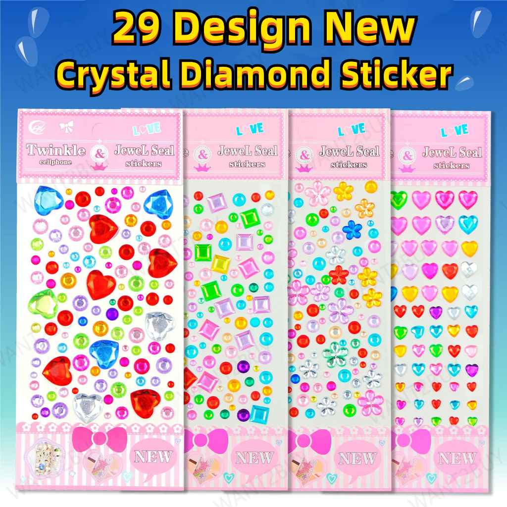 3D Love Round Shape Crystal Diamond Sticker DIY Art Craft Acrylic ...