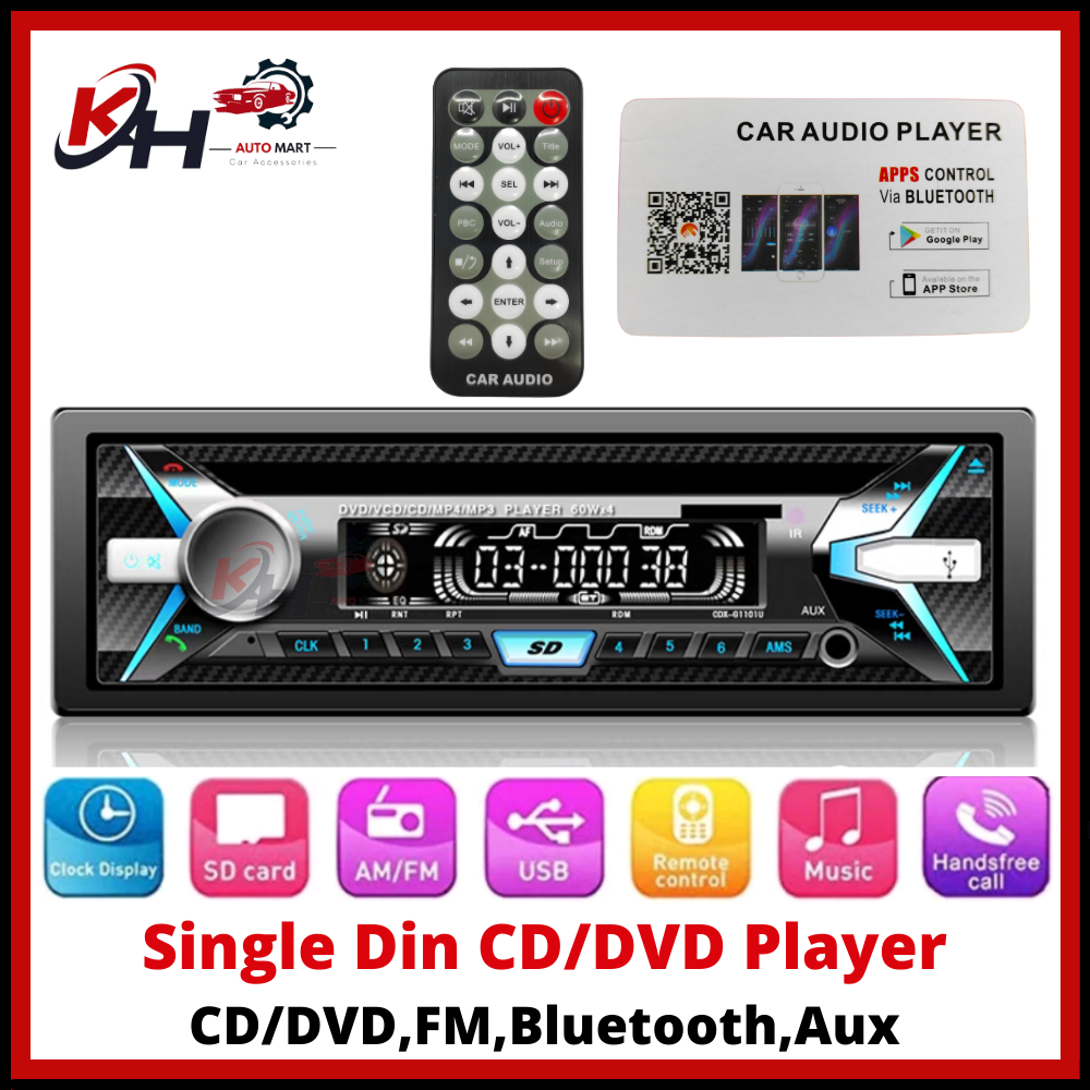 Xplod Single Din Player CD DVD FM Bluetooth USB Car Radio Stereo Head