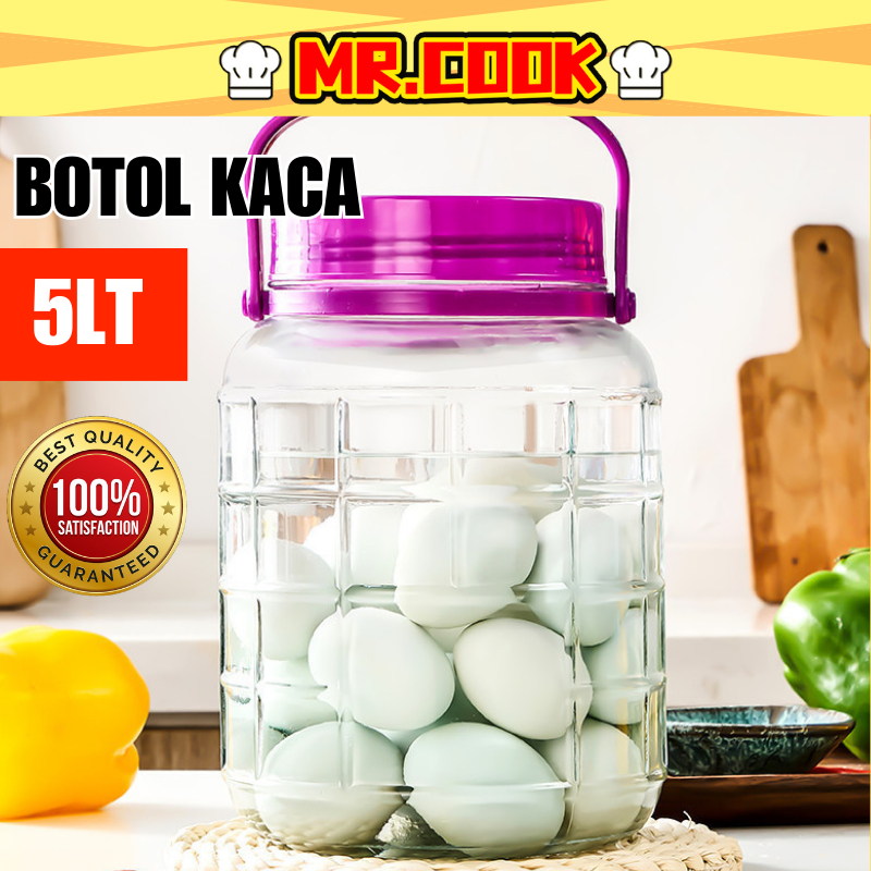 [MR.COOK] 5 Liter Bottle Kaca Air Tebal Balang Kaca Glass Bottle ...