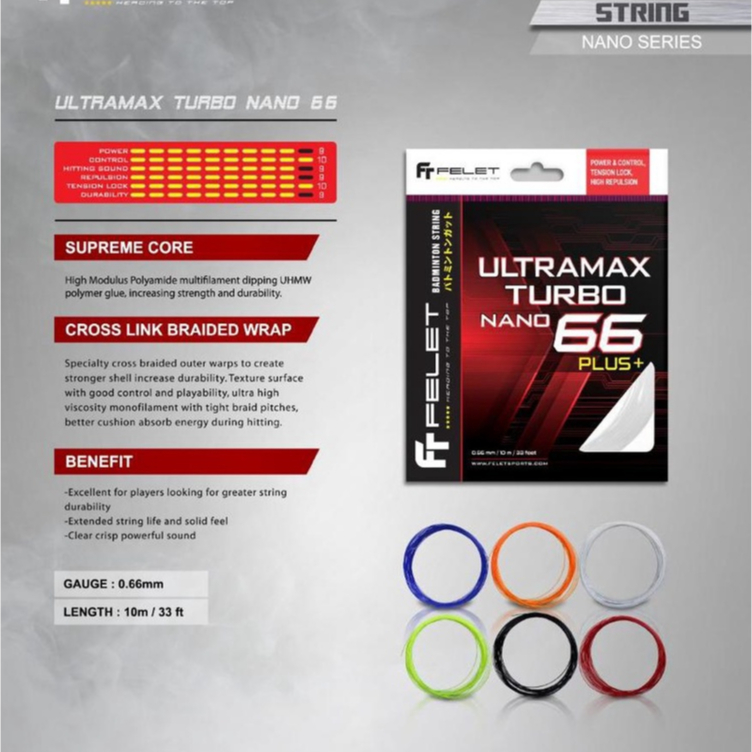 Felet Ultramax Turbo Nano 66 Plus Badminton String | Shopee Malaysia