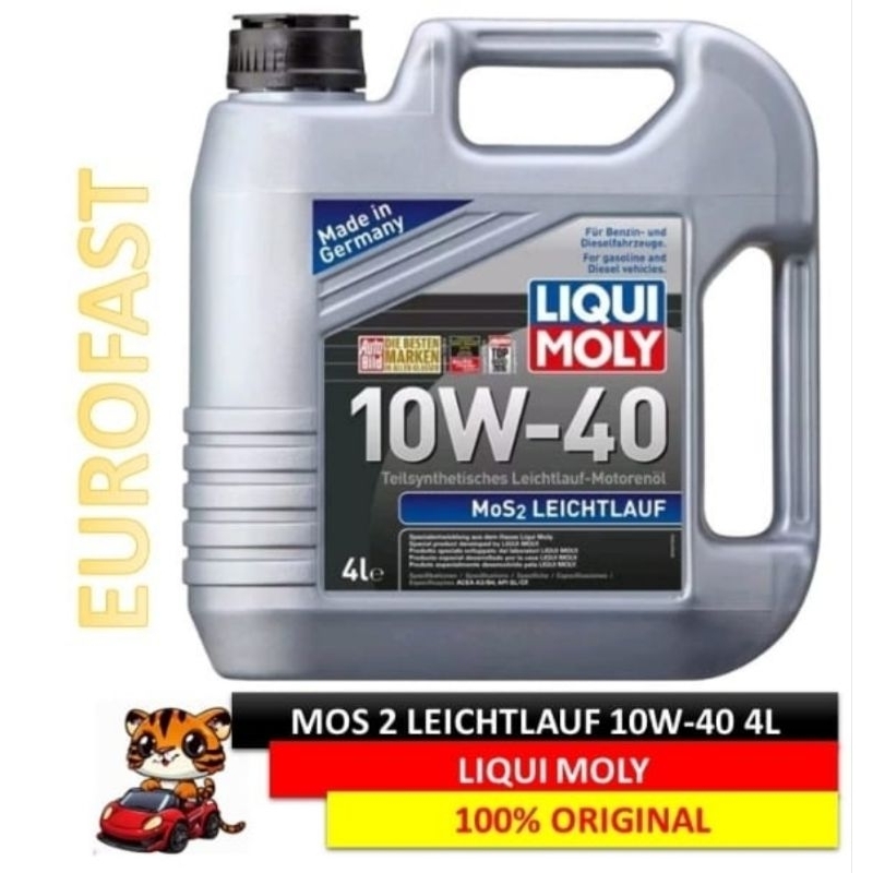 Liqui Moly Mos2 Leichtlauf 10w 40 Part No6948 4l Grey Buy Oil Filter Free Oil Sump Nut 6949