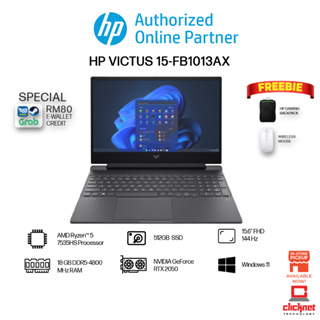 HP Victus 15-FB1013AX Gaming Laptop (R5-7535HS 4.55GHz,512GB  SSD,8GB,RTX2050 4GB,15.6 FHD 144Hz,W11) - Silver