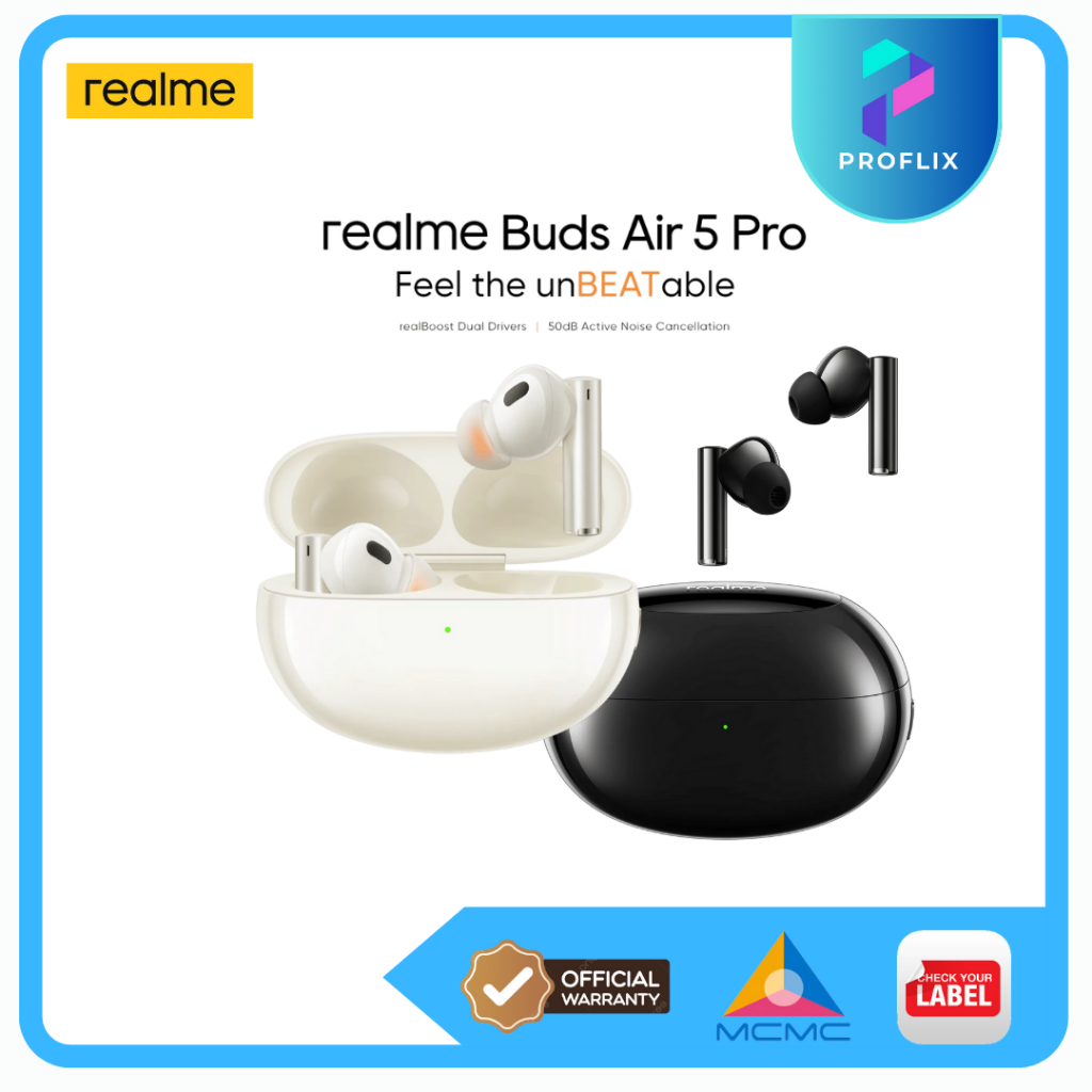 Realme Buds Air 5 Pro TWS Earphone 50dB Active Noise Cancelling True  Wireless
