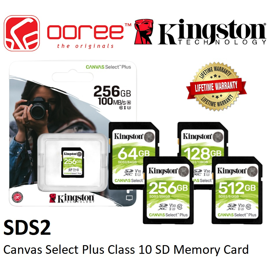 Scheda Di Memoria Kingston Canvas Select Plus 256GB SDXC UHS-I Classe 10, Fino A 80 MB/s In Lettura