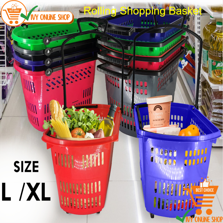 Supermarket Rolling Shopping Basket Roda / Small shopping basket Shopee Malaysia