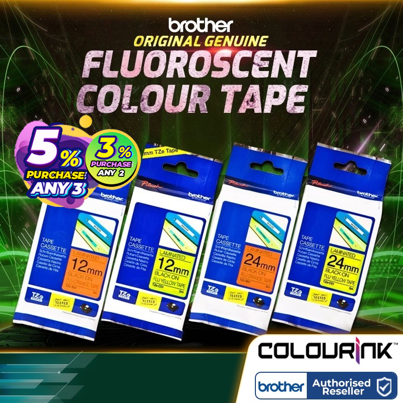 Brother Original Genuine 12mm 24mm Tze B31 B51 C31 C51 Laminated Tape ...