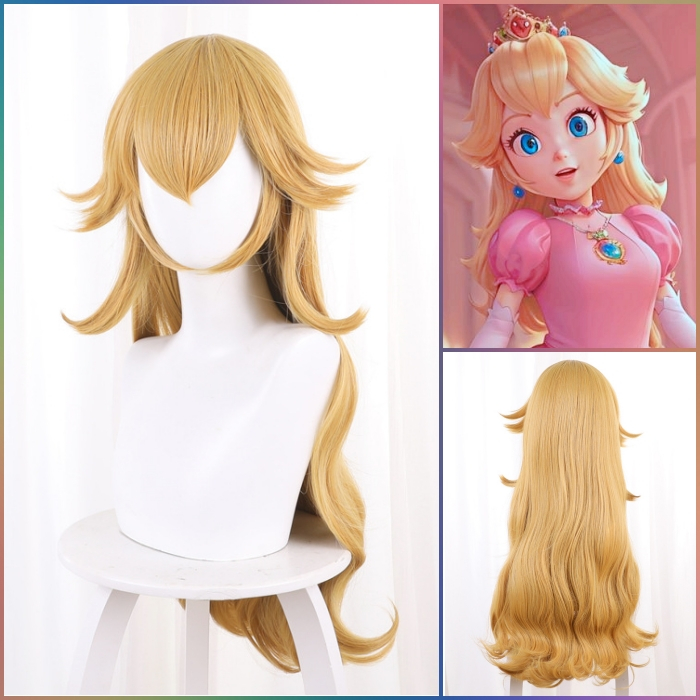 Princess Peach Super Mario Long Golden Cosplay Hair Wig Shopee Malaysia