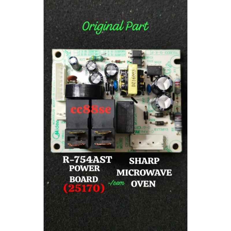 SHARP MICROWAVE OVEN POWER BOARD R-754AST R754AST ORIGINAL PART (25170 ...