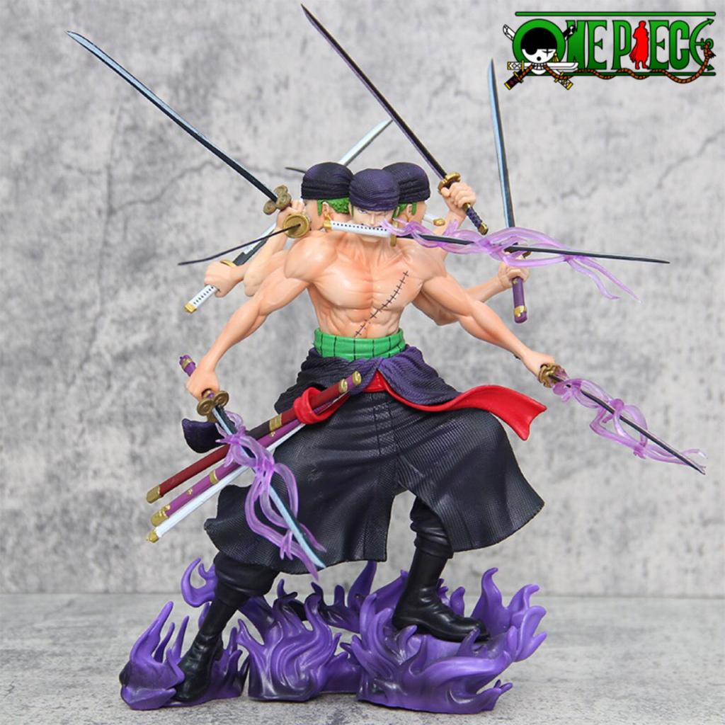 One Piece Roronoa Zoro Asura Mode Ultimate Nine Sword Style 30cm Action ...