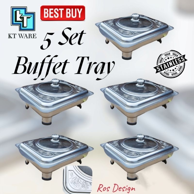 KT WARE 5 set 35x27 BUFFET EMBOSSED / BUFFET TRAY SET / BUFFET FOOD ...