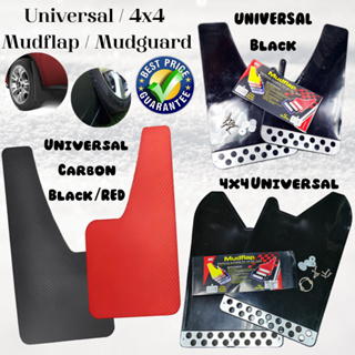 Universal 4x4 Car Mud Flap / Mudflaps /Mudflap / Splash Guard - (Set of 2  Pieces) - Black / Carbon Black / Carbon Red