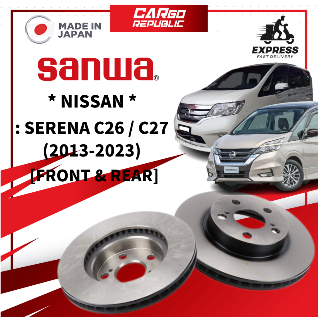 Sanwa Disc Brake Rotor Nissan Serena C26 / C27 (2013-2023) Front (Depan ...