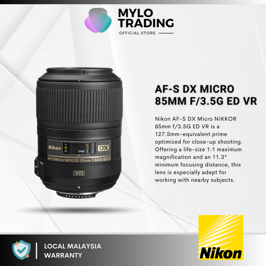 READY STOCK ) Nikon AF-S DX Micro NIKKOR 85mm f/3.5G ED VR Lens