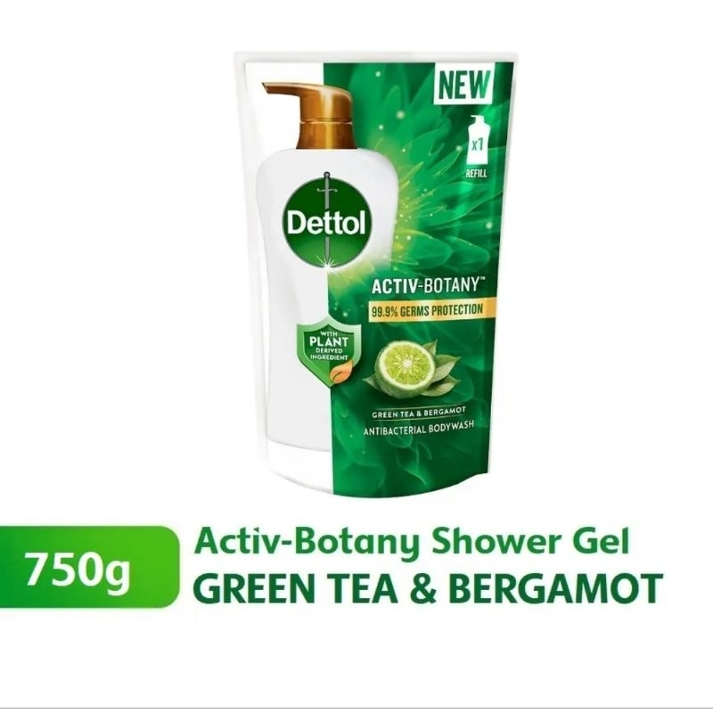 Dettol Activ Botany Shower Gel Antibacterial Body Wash Refill Pouch