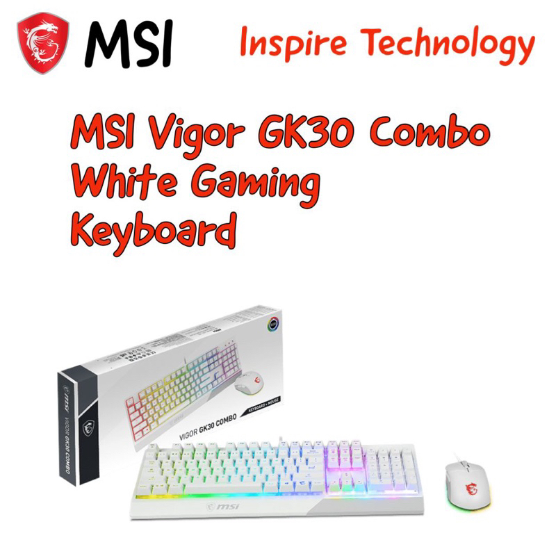 MSI Vigor GK30 Combo White Gaming Keyboard Shopee Malaysia