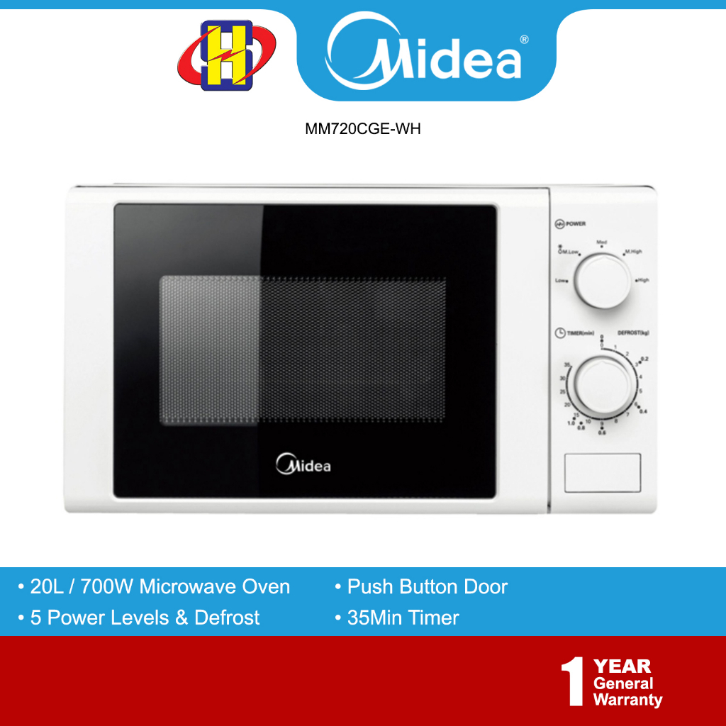 Midea Microwave Oven (20L/700W) 5 Power Levels Defrost 35min Timer