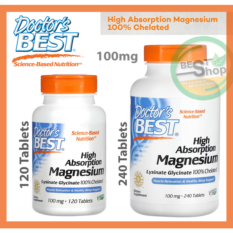 Doctor's Best, High Absorption Magnesium 100 mg (Supports muscle ...