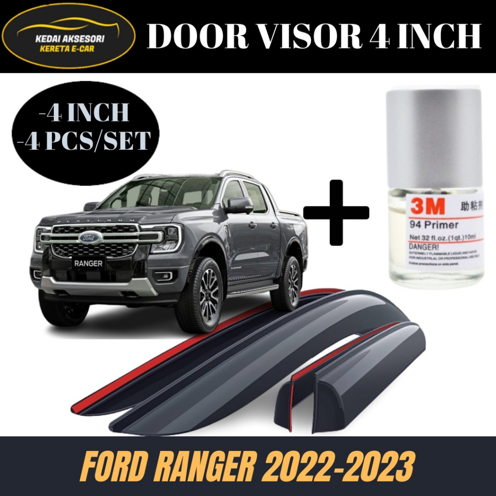 Ford Ranger T5 2008-2011 Door Visor Wind Deflector Air Press Window ...