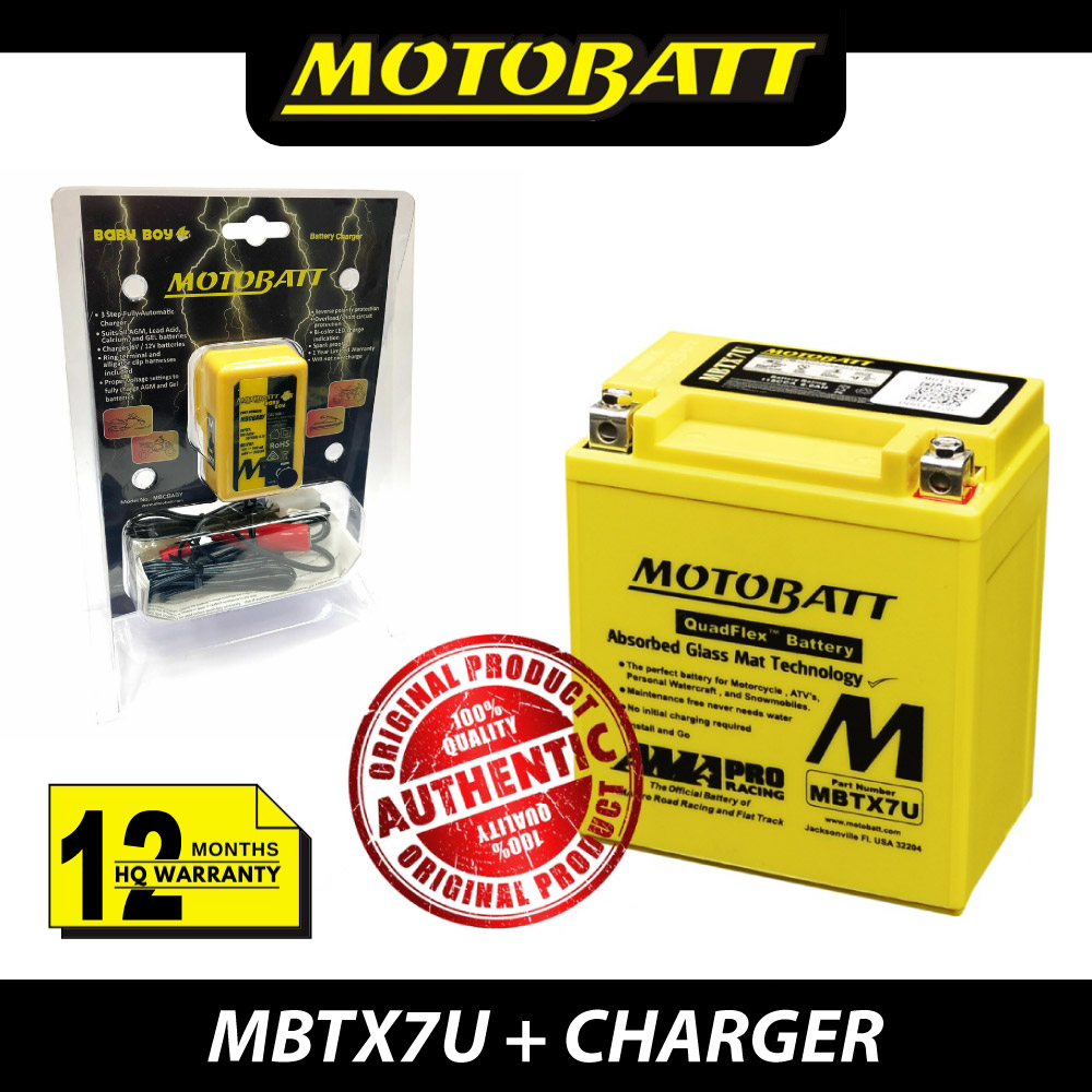 Package Motobatt Quadflex MBTX7U + BabyBoy CHARGER | Shopee Malaysia