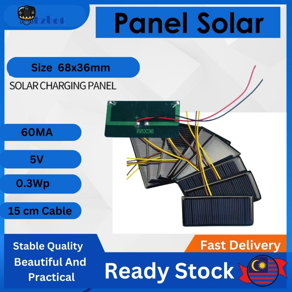 (Ready Stock)Panel Solar~ 5V 60MA 68x36mm Projek RBT Sciences School ...