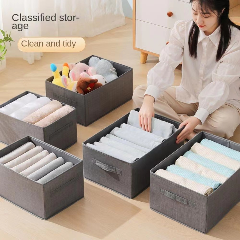 PP board Clothes Storage Box Jeans Pants Compartment Sorting Box - Technical View