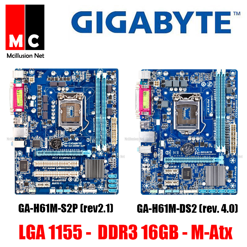 Gigabyte Motherboard GA-H61M-DS2 GA-H61M-S2P PCIE 3.0 Socket LGA 1155