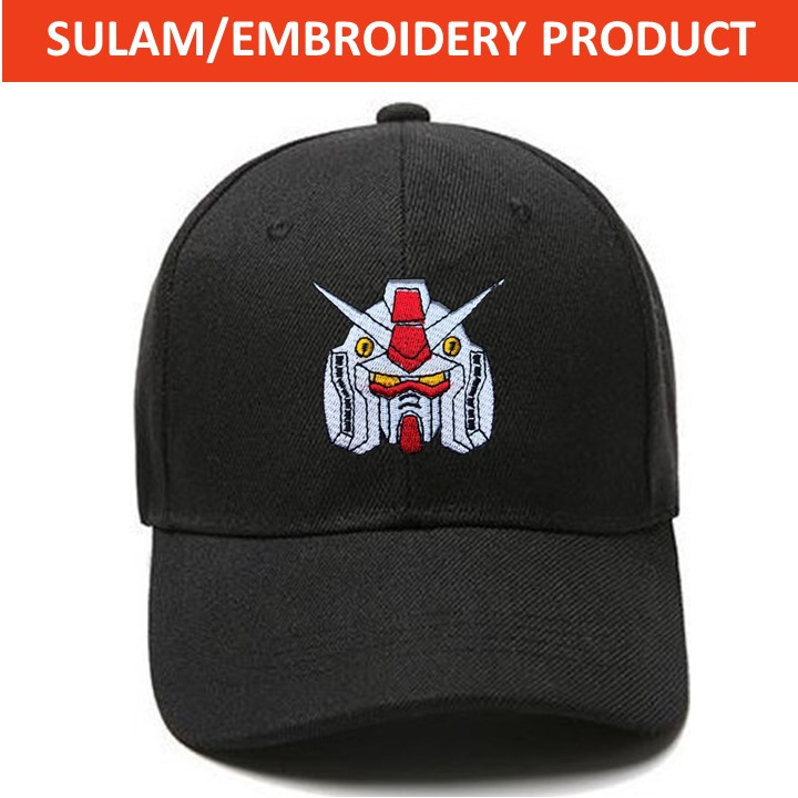 EMBROIDERY(SULAM) RX7800 GUNDAM HEAD ANIME GUNDAM BASEBALL 100 POLYSETER CAP ADJUSTABLE STRAP