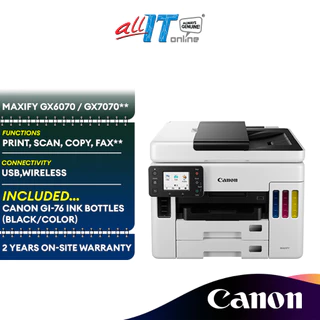 Canon Maxify GX6070 / Canon Maxify GX7070 All-in-One Wireless Inkjet Printer Auto Duplex Printing & Scan for Business