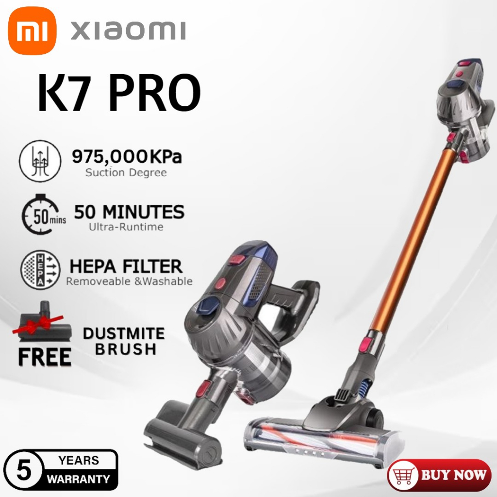 K7 PRO Cordless Vacuum Vacuum Cleaner (3Pin Plug) Free Dust Mite