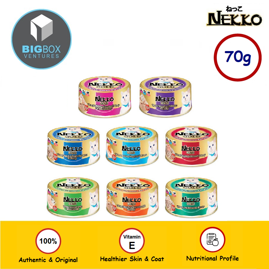 Nekko Gold Super Premium Cat Canned Food / Wet Food 85gm ( Shirasu , Katsuobushi , Tuna