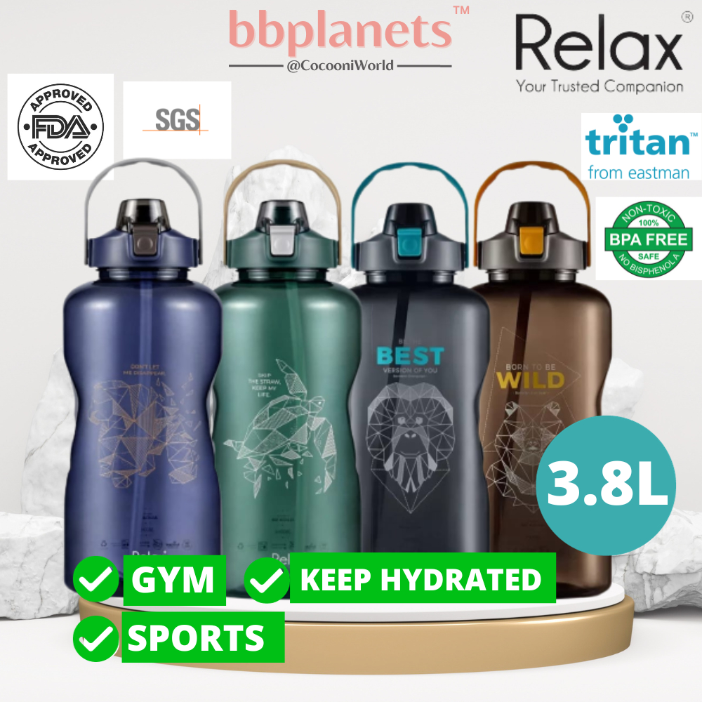 RELAX BOTTLES TRITAN ANIMALS THEME WATER BOTTLE TUMBLER 3800ml 'In LOVE ...