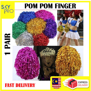 1PC/1Pair Plastic Handle Metallic Streamer Pompoms Cheerleading Cheering  Pom Pom Ball Cheering Dance Decorator Club Sport Supply - AliExpress