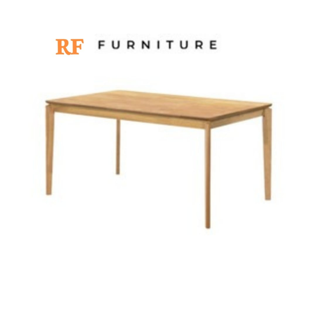 Dining Table /Full Solid Rubber Wood Dining Table /Meja Makan 6 Seater