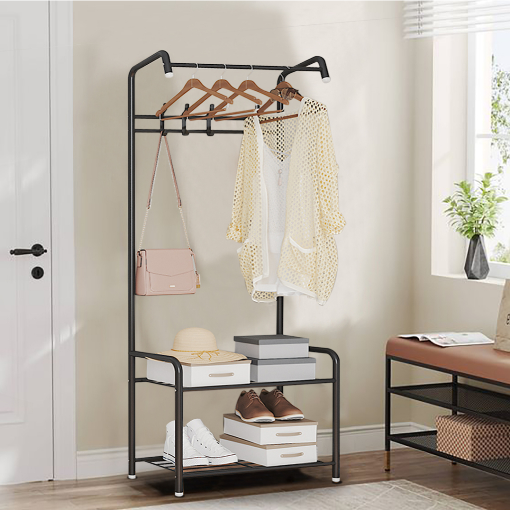 ⚡️LIKE BUG⚡️Pasha Metal Folding L Shape Clothing Hanger Rack/ Clothes ...