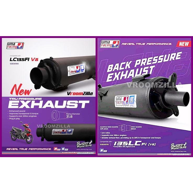 UMA RACING TRU / BACK PRESSURE EXHAUST LC135 Fi V8 100 ORIGINAL EKZOS