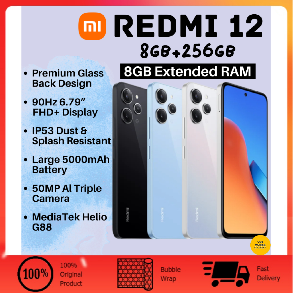 Xiaomi Redmi 12 (8GB RAM | 256GB ROM) Extended 8GB RAM 4G / 5G Original ...