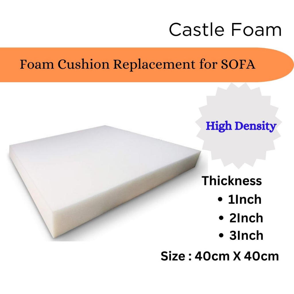 High Density Upholstery Foam Cushions Seat Pad Sofa, Replacement Cut to any  size