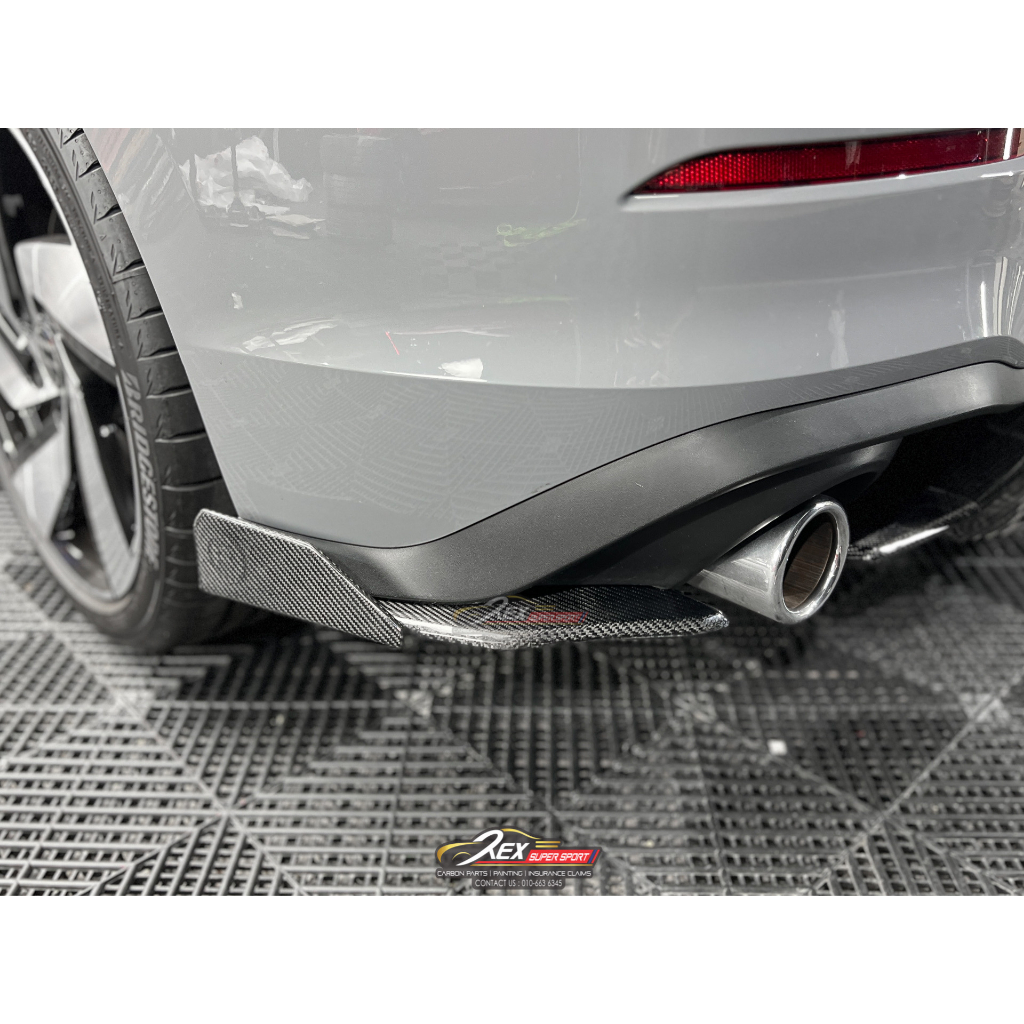 VW Volkswagen Golf Mk8 GTI R-Line Rear Diffuser Super Sport Real Fogred ...
