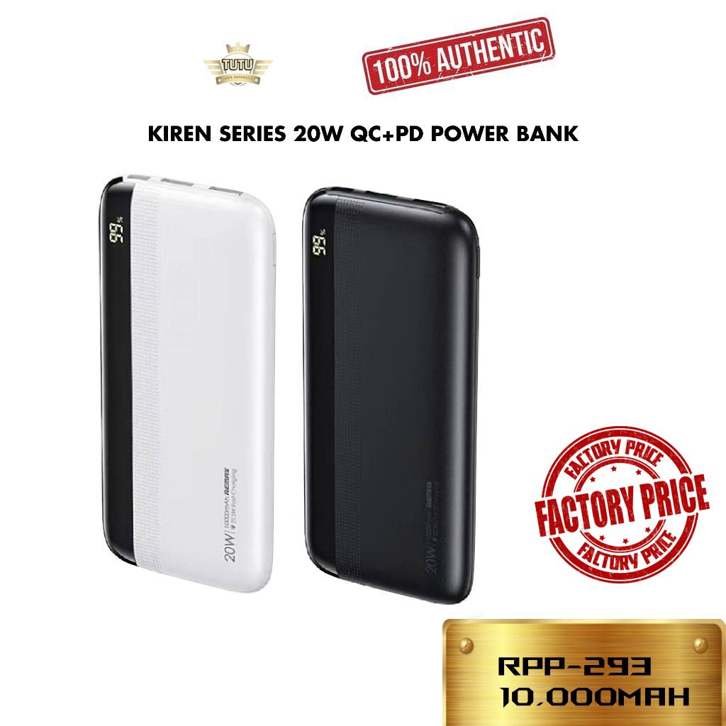 REMAX RPP 293 KIREN SERIES 20W QC+PD 10000MAH POWER BANK | Shopee Malaysia