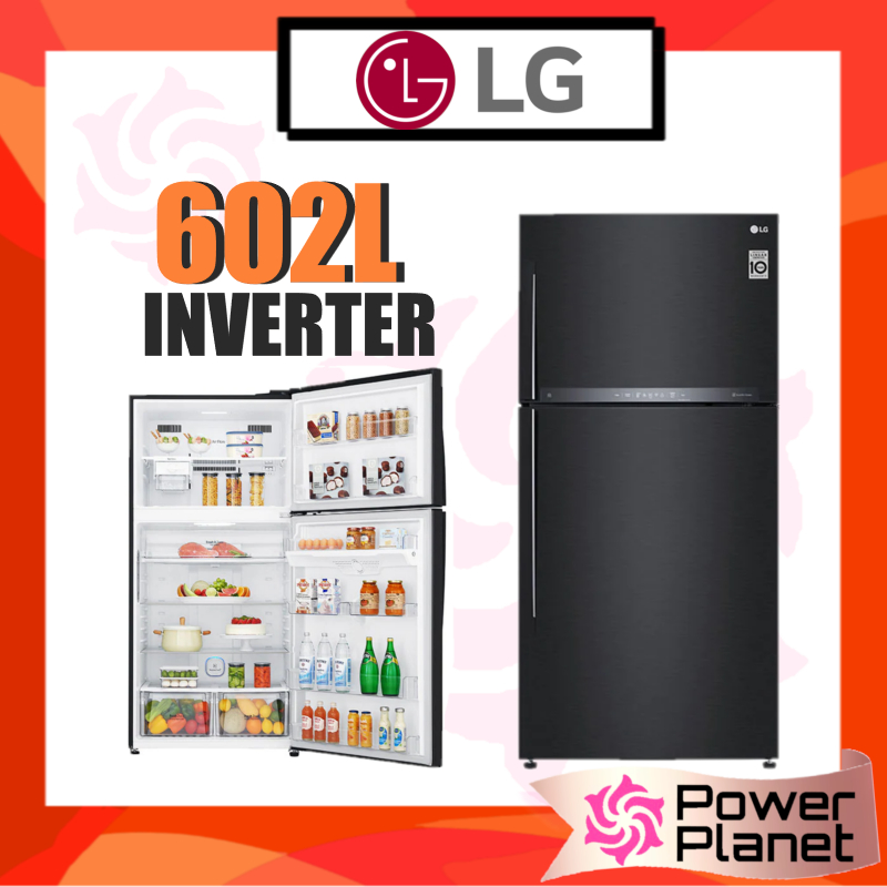 LG 602L Top Freezer 2 Door Inverter Fridge in Black Metal Finish GR