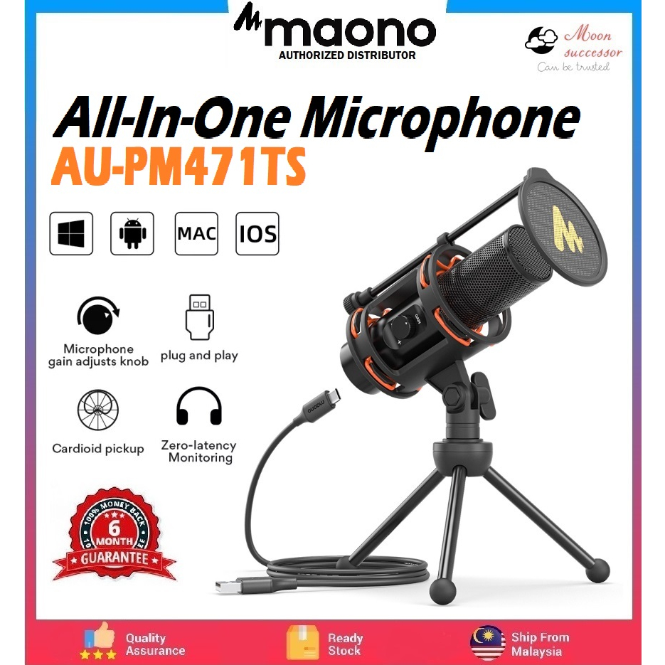 Maono AU-PM471TS AU-PM471 Studio Bundle USB PC Microphone Gaming ...