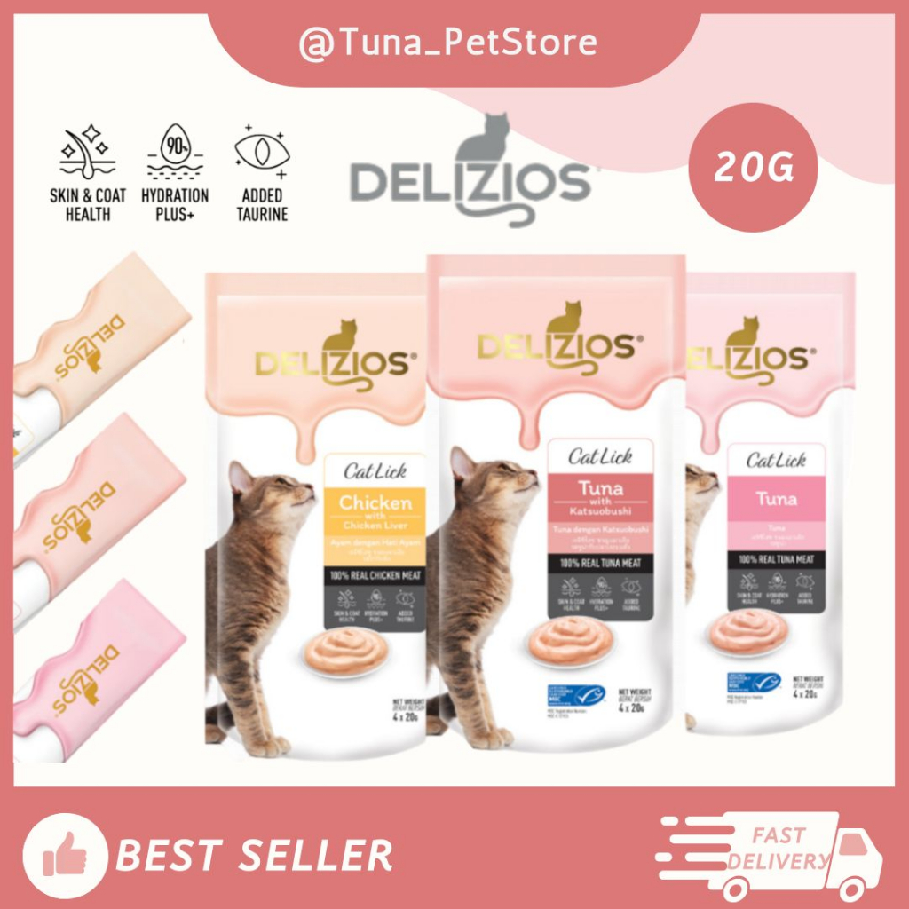 Delizios Cat Lick (4x20G) MAX CAT TREAT (Tuna / Tuna with Katsuobushi