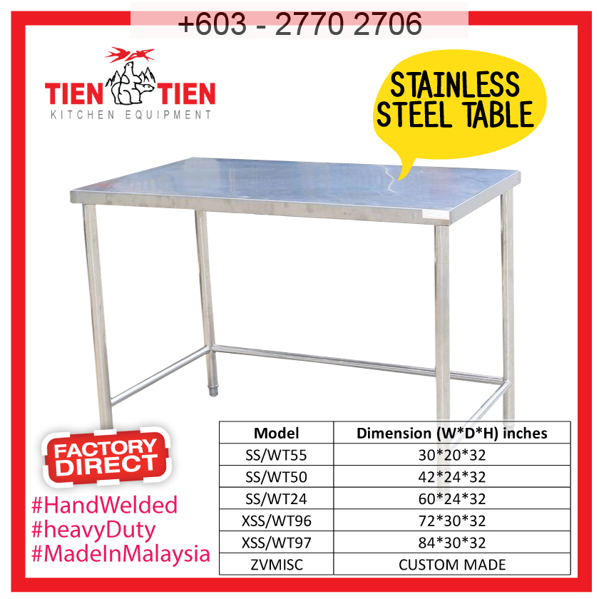TIEN TIEN Stainless Steel 1 Tier Work Table SS/WT50 Series (SS056 ...