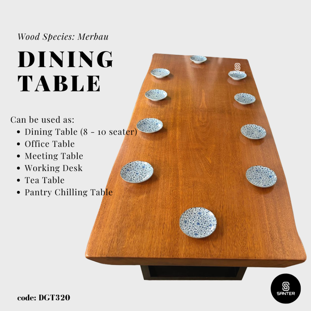 DGT320. Merbau Solid Wood Dining Table / Meeting Table / Tea Table (8 ...