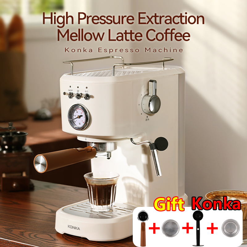 2023 New Konka Espresso Coffee Machine Home Semiautomatic Portable